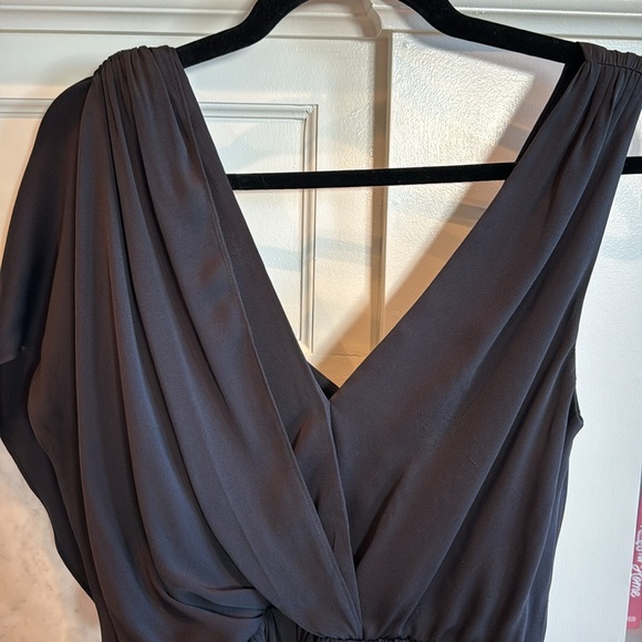 Alice and Olivia draped asymmetrical black top - Picture 2 of 4